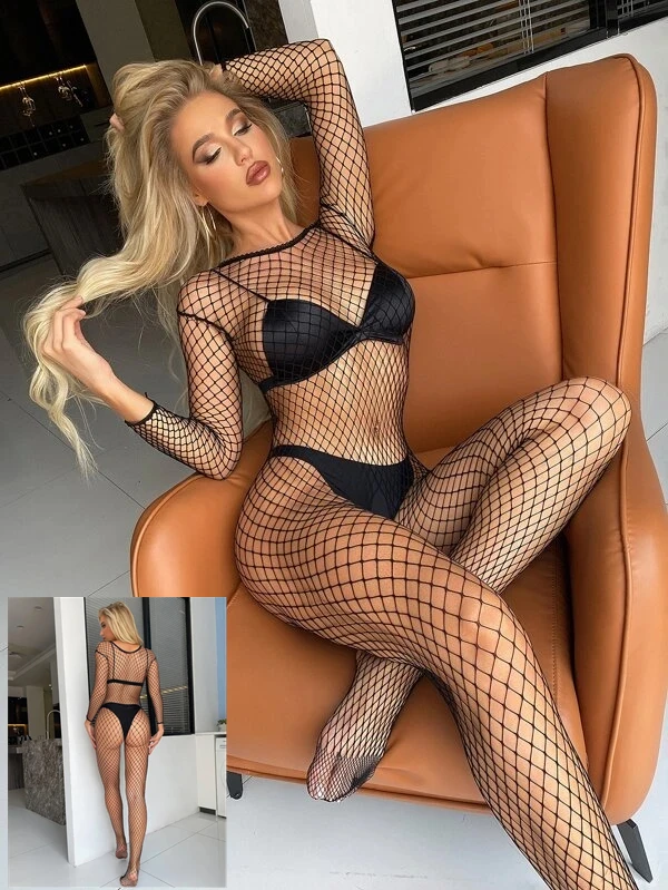 Hot Sexy Costumes Plus Size Fetish Lingerie Porno Women Sexy Open Crotch BodyStockings Fishnet Sex Clothes Teddies Underwear