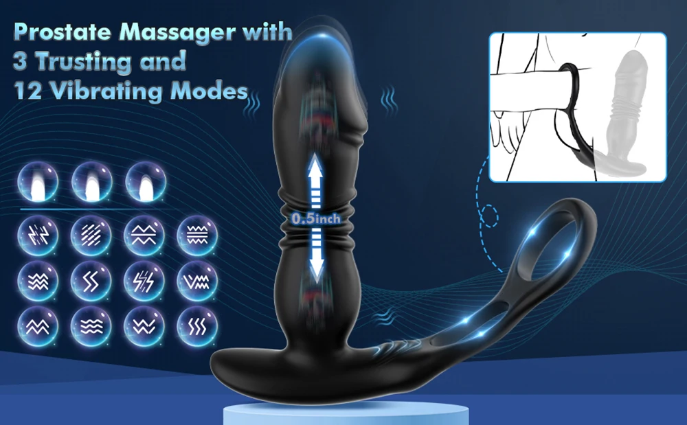 Telescopic Dildo Anal Vibrator Male Prostate Massager Delay Ejaculation Penis Ring Butt Plug Sex Toys for Men Gay Masturbator Telescopic Dildo Anal Vibrator Male Prostate Massager Delay Ejaculation Penis Ring Butt Plug Sex Toys for Men Gay Masturbator