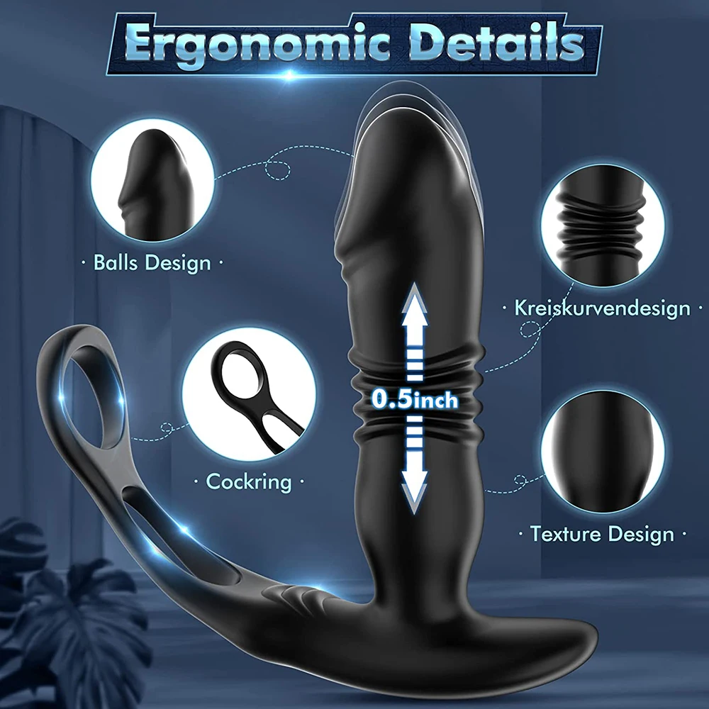 Telescopic Dildo Anal Vibrator Male Prostate Massager Delay Ejaculation Penis Ring Butt Plug Sex Toys for Men Gay Masturbator Telescopic Dildo Anal Vibrator Male Prostate Massager Delay Ejaculation Penis Ring Butt Plug Sex Toys for Men Gay Masturbator