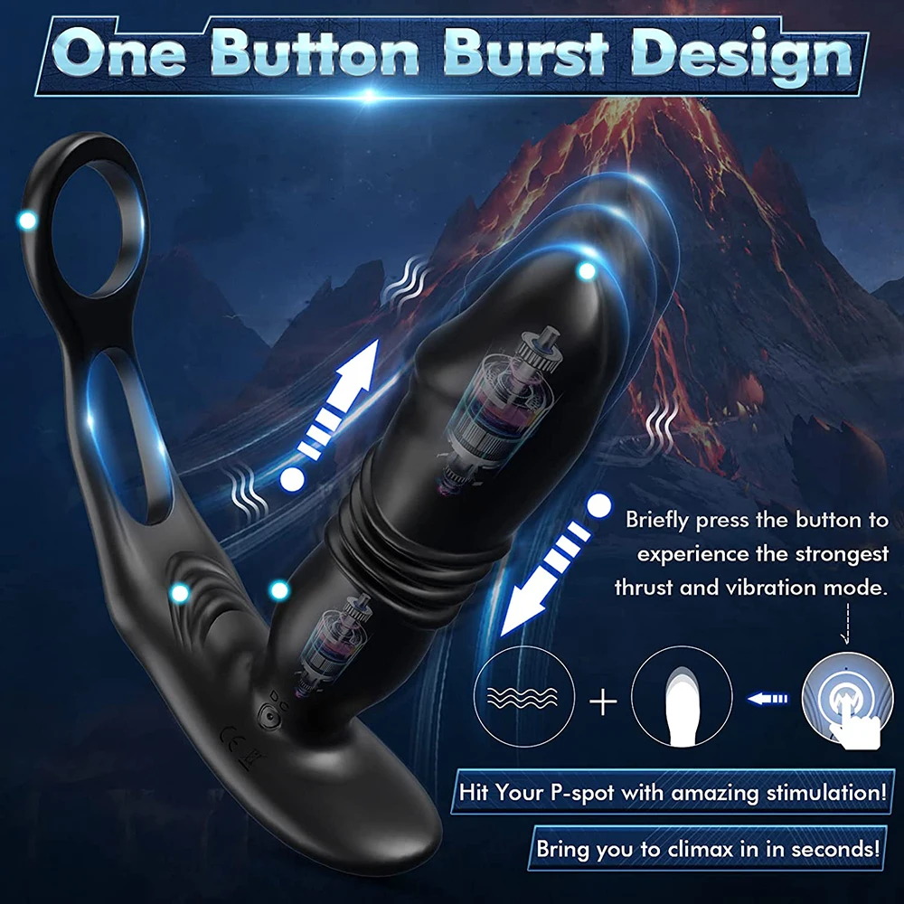 Telescopic Dildo Anal Vibrator Male Prostate Massager Delay Ejaculation Penis Ring Butt Plug Sex Toys for Men Gay Masturbator Telescopic Dildo Anal Vibrator Male Prostate Massager Delay Ejaculation Penis Ring Butt Plug Sex Toys for Men Gay Masturbator