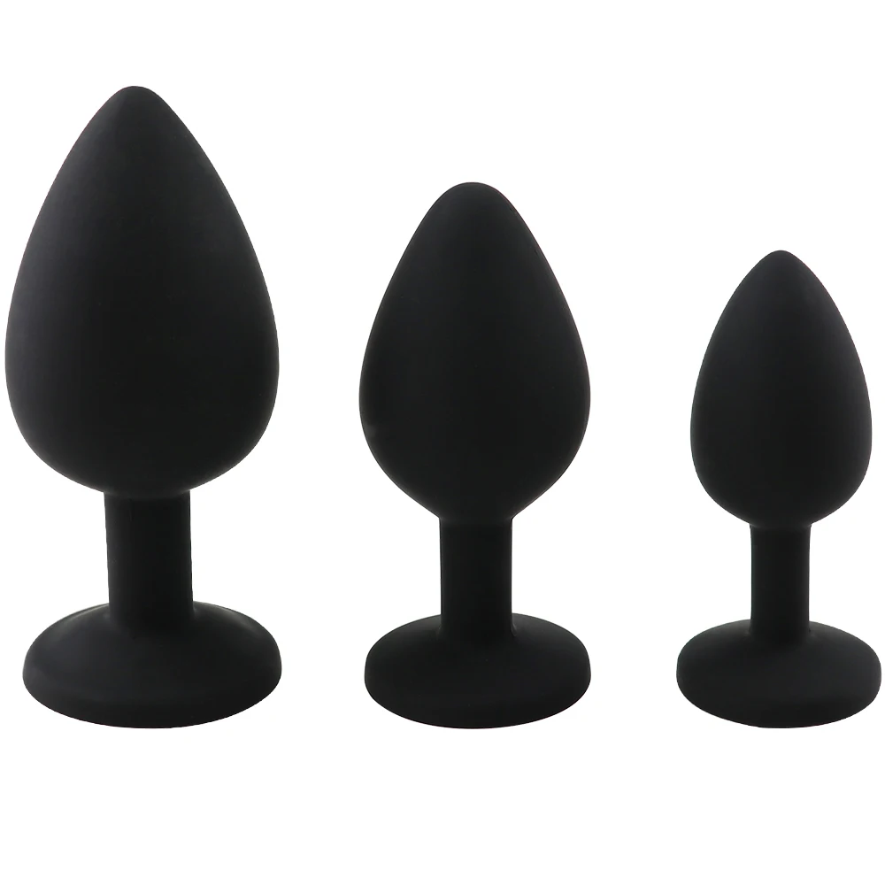 S/M/L 100%Silicone Butt Plug Anal Plugs Unisex Sex Stopper 3 Different Size Adult Toys for Men/Women Anal Trainer For Couples SM
