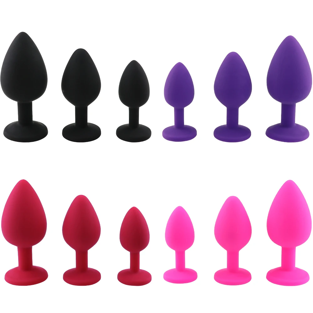 S/M/L 100%Silicone Butt Plug Anal Plugs Unisex Sex Stopper 3 Different Size Adult Toys for Men/Women Anal Trainer For Couples SM