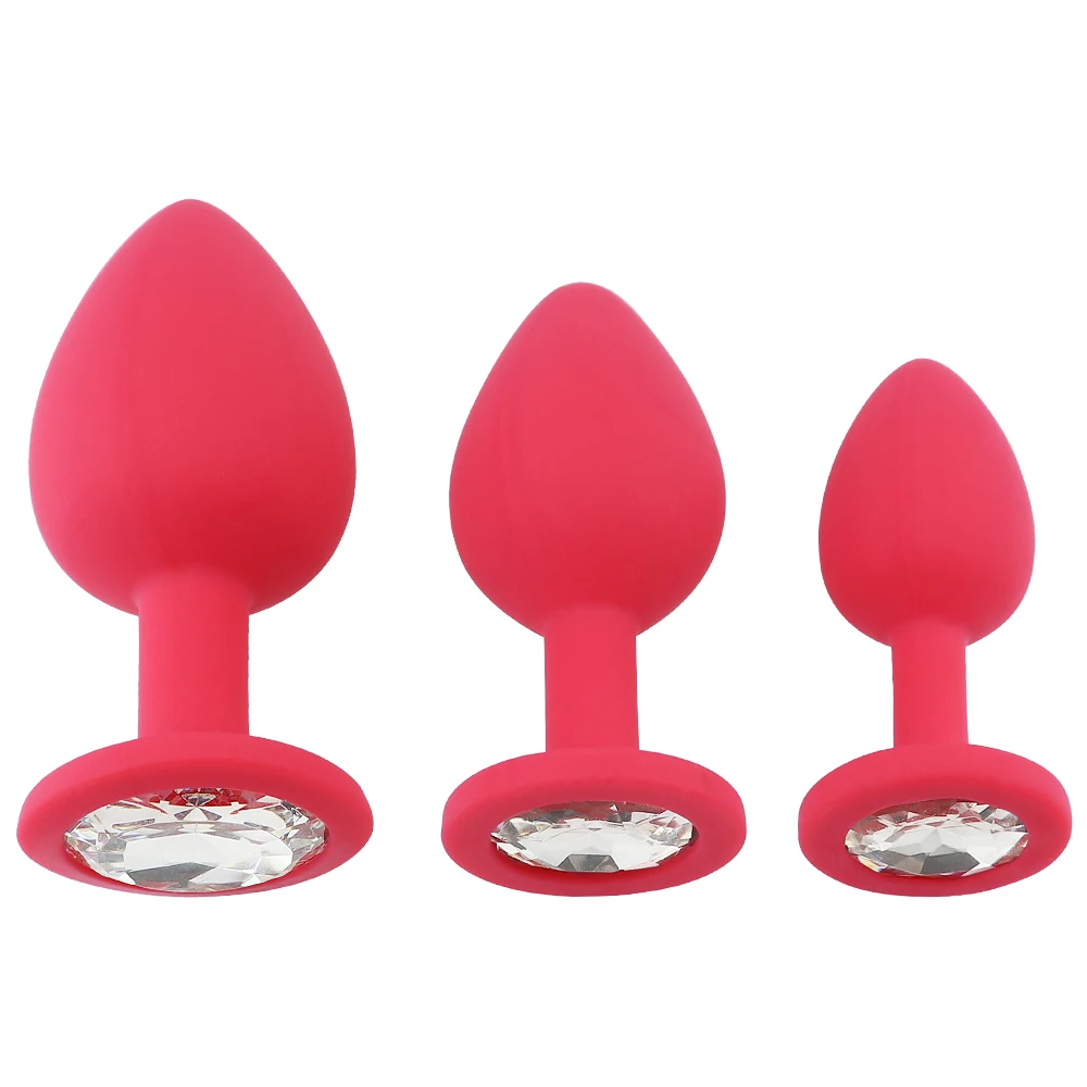 S/M/L 100%Silicone Butt Plug Anal Plugs Unisex Sex Stopper 3 Different Size Adult Toys for Men/Women Anal Trainer For Couples SM