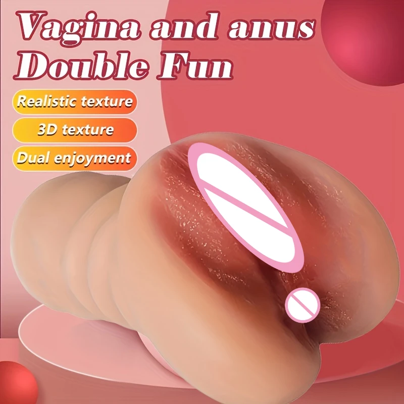 2 in 1 Male Masturbators Sex Toys 3D Realistic Textured Pussy Anus Masturbador Sex Doll Adult Pussy Blowjob Anal Sex Toy for Men