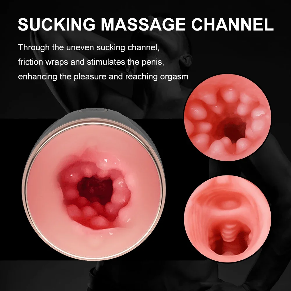 Automatic Male Masturbator Cup Realistic Vagina Adult Endurance Exercise for Men Glans Penis Trainer Sex Toy with Sound Machine