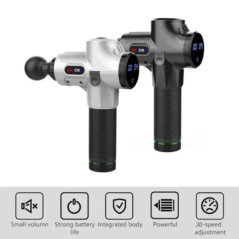 New Heat Massage Gun 120W Powerful Professional Easore X5 Pro Deep Muscle Massager With 14 Heads Brushless Motor For Home Gym